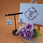 Teddy Bear Earrings - Light Blue