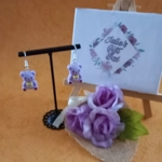 Teddy Bear Earrings - Lilac