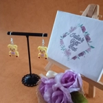 Teddy Bear Earrings - Yellow