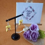 Teddy Bear Earrings - Yellow