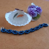 Thea Rhinestone Bracelet - Dark Cyan