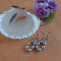 Thea Rhinestone Earrings - Pearl Grey