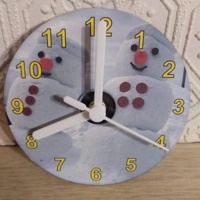 CD Clock - 2 Happy Snowmen