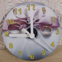 CD Clock - Wedding Rings on a Cushion