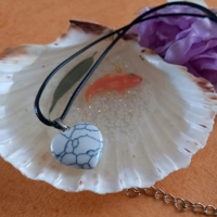 White and Blue Marble Effect Heart Pendant