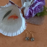 Wire Wrapped Star Earrings - Gold-Green AB Wire Wrapped Star Earrings - Gold-Green AB