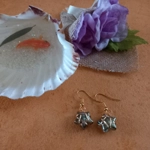 Wire Wrapped Star Earrings - Gold-Green AB Wire Wrapped Star Earrings - Gold-Green AB