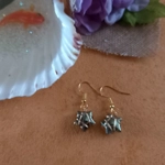 Wire Wrapped Star Earrings - Gold-Green AB Wire Wrapped Star Earrings - Gold-Green AB