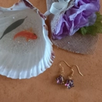 Wire Wrapped Star Earrings - Gold-Red AB Wire Wrapped Star Earrings - Gold-Red AB
