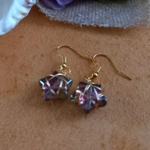 Wire Wrapped Star Earrings - Gold-Red AB Wire Wrapped Star Earrings - Gold-Red AB