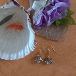 Wire Wrapped Star Earrings - Gold-Silver AB Wire Wrapped Star Earrings - Gold-Silver AB