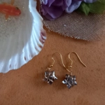 Wire Wrapped Star Earrings - Gold-Silver AB Wire Wrapped Star Earrings - Gold-Silver AB