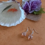 Wire Wrapped Star Earrings - Silver-Amber AB Wire Wrapped Star Earrings - Silver-Amber AB