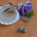 Wire Wrapped Star Earrings - Silver-Blue AB Wire Wrapped Star Earrings - Silver-Blue AB