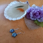Wire Wrapped Star Earrings - Silver-Blue AB Wire Wrapped Star Earrings - Silver-Blue AB