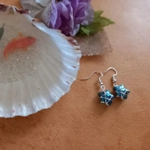 Wire Wrapped Star Earrings - Silver-Blue AB Wire Wrapped Star Earrings - Silver-Blue AB