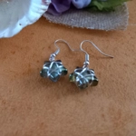 Wire Wrapped Star Earrings - Silver-Green AB Wire Wrapped Star Earrings - Silver-Green AB