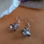 Wire Wrapped Star Earrings - Silver-Red AB Wire Wrapped Star Earrings - Silver-Red AB