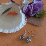 Wire Wrapped Star Earrings - Silver-Silver AB Wire Wrapped Star Earrings - Silver-Silver AB