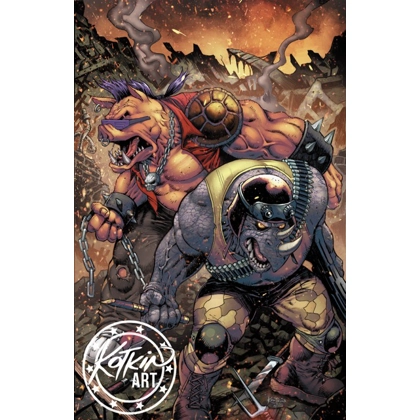 TMNT Bebop & Rocksteady Metal Trading Card
