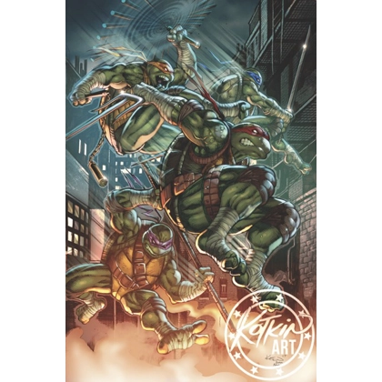 TMNT Rooftop Running Metal Trading Card