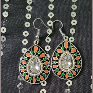 Enamel amd Crystal Earrings