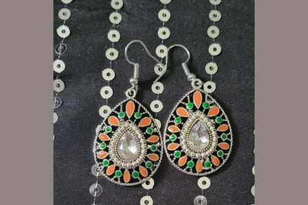 Enamel amd Crystal Earrings