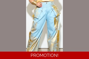 Metallic Cargo Jeans