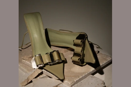 Olive Strappy Pointed Heel