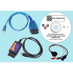 Fiat Alfa USB FTDI KKL modified FTDI ELM 327 & 3-pin MultiEcuScan V5.4