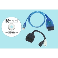 USB OBD2 FTDI KKL 2x2 Adapter VCDS Lite V1.2 vag vw audi skoda seat
