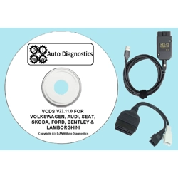 USB OBD2 HEX V2 lead & 2x2 VCDS V25.3.2 vag vw audi skoda seat bentley