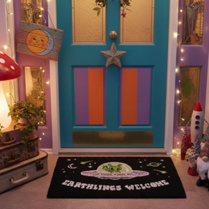 Earthlings Welcome Alien Doormat