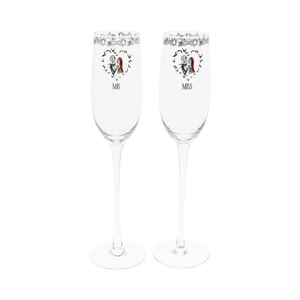 Mr & Mrs Toasting Glass Set