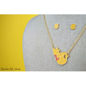 Winnie The Pooh Necklace and Earring Set