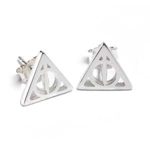 Deathly Hallows Stud Earrings - Sterling Silver