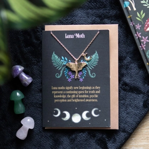 Luna Moth Necklace & Card