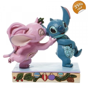 Stitch and Angel Mistletoe Kiss Figurine - Jim Shore Stitch and Angel Mistletoe Kiss Figurine - Jim Shore