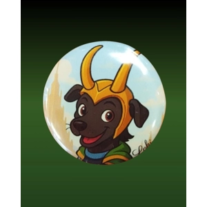 Loki the Holyhugger Button Badge