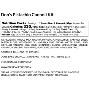 Don’s Cannoli Kits (1 Dozen)