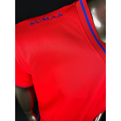 Set Apart V Neck Red/ Blue