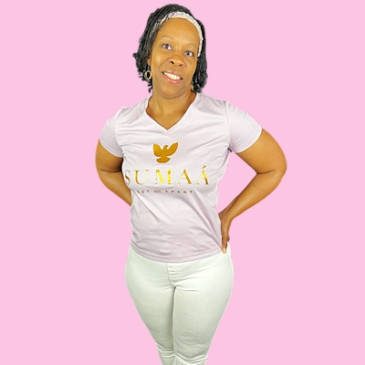 SUMAA Women Mercer V Neck Pink