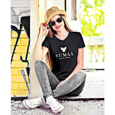 SUMAA Black-Owned Women Premium Cotton V Neck