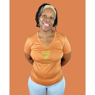 SUMAA Women Burnt Orange Mercer Cotton V Neck