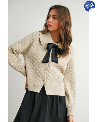 Bowquette cardigan
