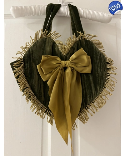 Handmade velvet heart bag