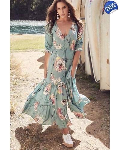 Floral floaty best sale maxi dress