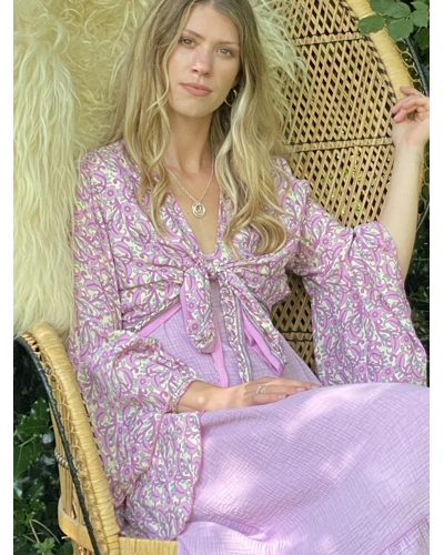 Pure silk Lavender bolero top