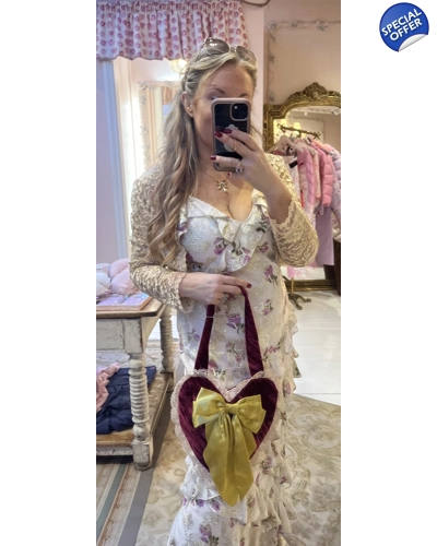 Handmade velvet heart bag