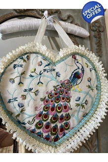 Handmade peacock heart bag